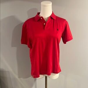 Ralph Lauren Red Polo Shirt Classic Knit Casual